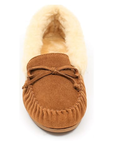 ISLAND BOOT Leder-Mokassins "Maelle" in Hellbraun