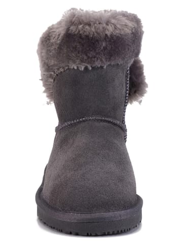 NICEBAY Skórzane botki zimowe "Fiore" w kolorze ciemnoszarym