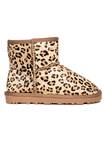 NICEBAY Leren winterboots "Elise" beige