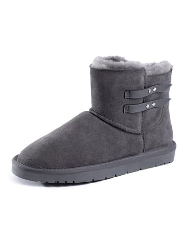NICEBAY Skórzane botki zimowe "Brahms" w kolorze szarym