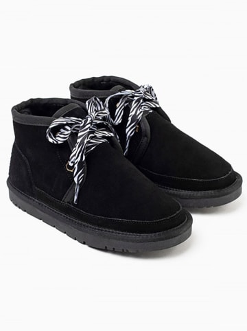 NICEBAY Leren winterboots "Clement" zwart