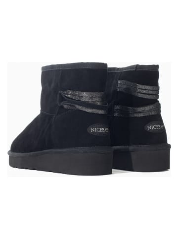 NICEBAY Leren winterboots "Elmira" zwart