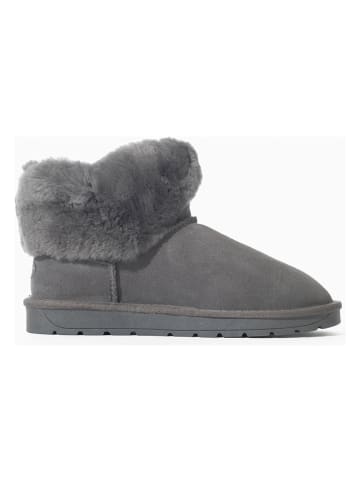 NICEBAY Skórzane botki zimowe "Freya" w kolorze szarym