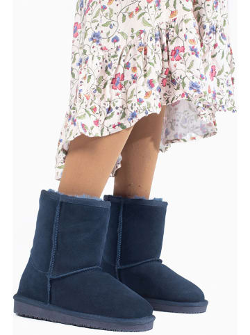 NICEBAY Leren winterboots "Gauze" donkerblauw