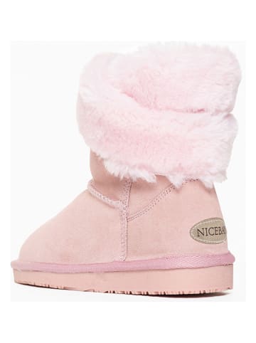 NICEBAY Leren winterboots "Fiore" lichtroze