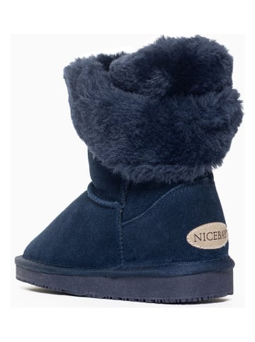 NICEBAY Leren winterboots "Fiore" donkerblauw