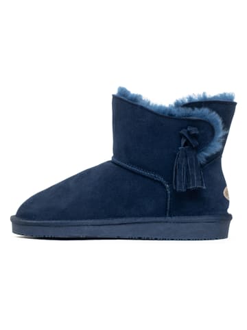 NICEBAY Leren winterboots "Bellaire" donkerblauw