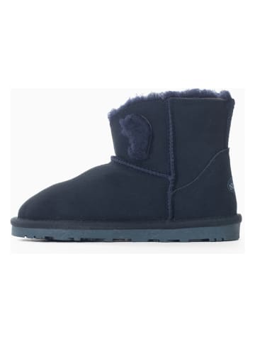 NICEBAY Leder-Winterboots in Dunkelblau