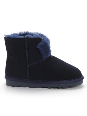 NICEBAY Leren winterboots "Lusta" donkerblauw