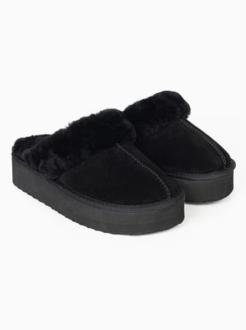 NICEBAY Wełniane kapcie "Emila" w kolorze czarnym