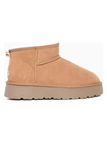 NICEBAY Leren winterboots "Mina" lichtbruin