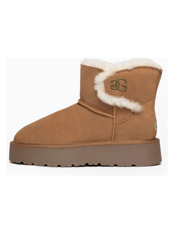 NICEBAY Leder-Winterboots "Labriela" in Hellbraun