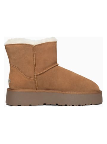 NICEBAY Leder-Winterboots "Labriela" in Hellbraun