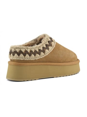 Mou Leder-Hausschuhe in Beige