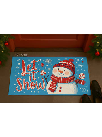 Mioli Deurmat lichtblauw/rood