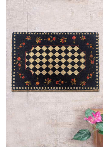 Mioli Kokos-deurmat zwart/crème