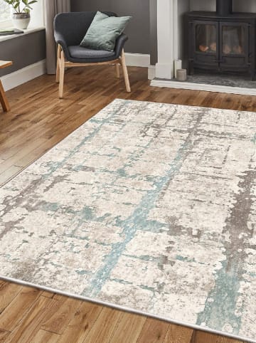 Mioli Bawełniany dywan w kolorze beżowo-jasnobrązowo-błękitnym