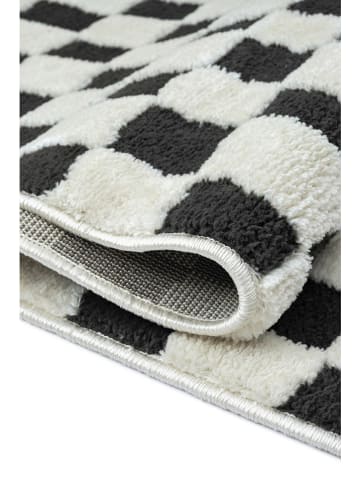 Mioli Kurzflor-Teppich in Schwarz/ Weiß