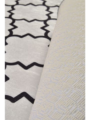 Mioli Kurzflor-Teppich in Weiß/ Schwarz