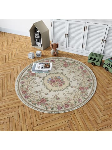 Mioli Laagpolig tapijt "Woopamuk" crème/lichtroze