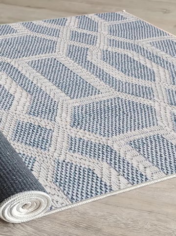 Mioli Katoenen tapijt beige/blauw