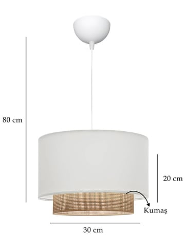 Opviq Lampa wisząca LED w kolorze kremowym - wys. 80 x Ø 30 cm