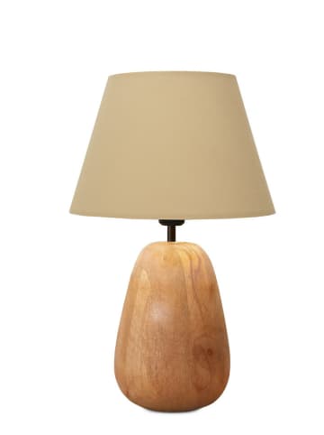 Opviq Tischleuchte in Beige/ Hellbraun - (H)34 x Ø 22 cm