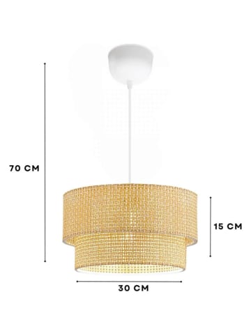 Opviq Hängeleuchte in Beige/ Weiß - (H)70 x Ø 30 cm