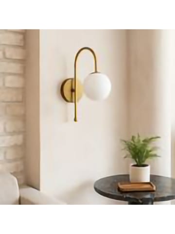 Opviq Lampa ścienna w kolorze złoto-białym - wys. 27 x Ø 15 cm