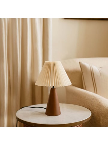 Opviq Tischleuchte in Creme/ Braun - (H)35 x Ø 22 cm