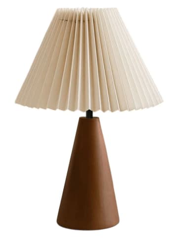 Opviq Tischleuchte in Creme/ Braun - (H)35 x Ø 22 cm