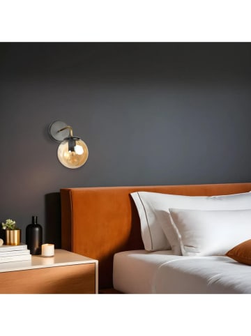 Opviq Wandleuchte in Schwarz/ Gold - (B)15 x (H)25 cm