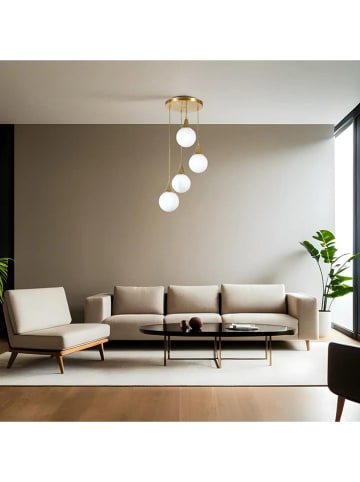 Opviq Hängeleuchte in Weiß/ Gold - (H)70 x Ø 15 cm