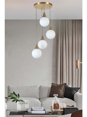 Opviq Hängeleuchte in Weiß/ Gold - (H)70 x Ø 15 cm