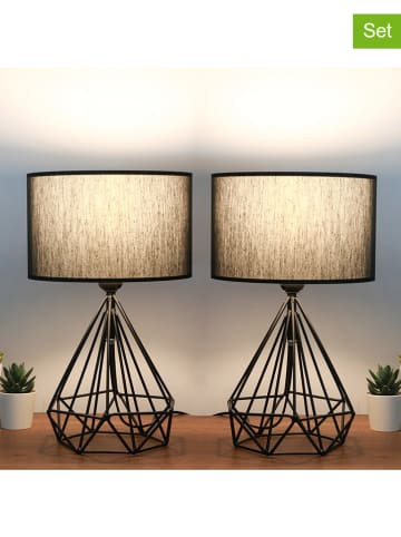 Opviq Lampy stołowe (2 szt.) w kolorze czarnym - wys. 41 x Ø 24 cm