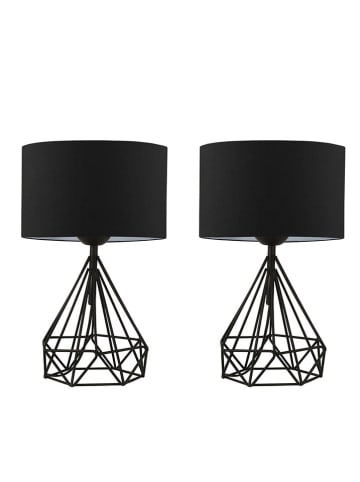 Opviq Lampy stołowe (2 szt.) w kolorze czarnym - wys. 41 x Ø 24 cm