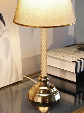 Opviq Tischleuchte in Beige/ Gold - (H)45 x Ø 22 cm