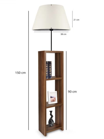 Opviq Standleuchte in Creme/ Braun - (H)150 cm