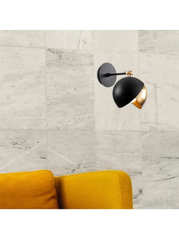 Opviq Wandlamp "Berceste" zwart/goudkleurig - (B)20 x (H)25 cm