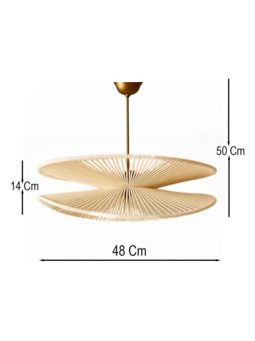 Opviq Hanglamp crème/goudkleurig - (H)50 x Ø 48 cm