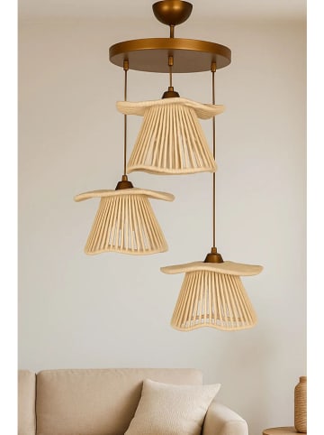 Opviq Hängeleuchte in Creme/ Gold - (B)50 x (H)75 cm