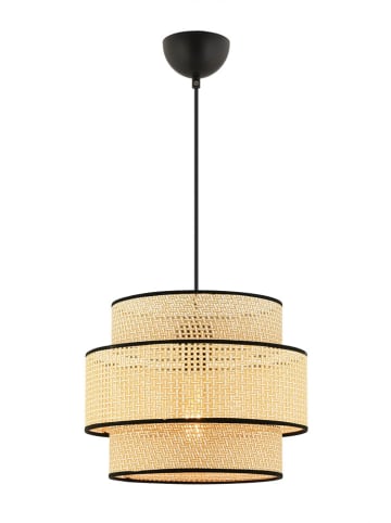 Opviq Hanglamp crème/zwart - (H)65 x Ø 30 cm