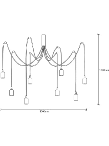 Opviq Lampa wisząca w kolorze czarnym - 156 x 102 cm