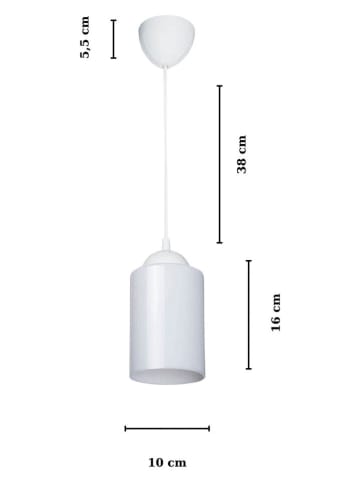 Opviq Hängeleuchte in Weiß - (H)60 x Ø 10 cm