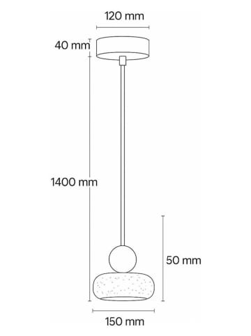 Opviq Lampa wisząca w kolorze beżowo-jasnobrązowym - wys. 140 x Ø 15 cm