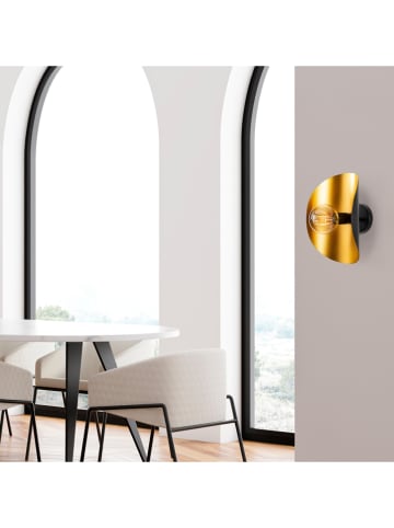 Opviq Wandlamp goudkleurig/zwart - (B)17 x (H)30 x (D)13 cm