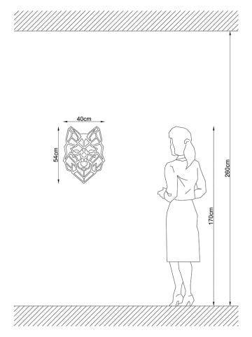 Opviq Wandleuchte in Schwarz - (B)40 x (H)54 cm