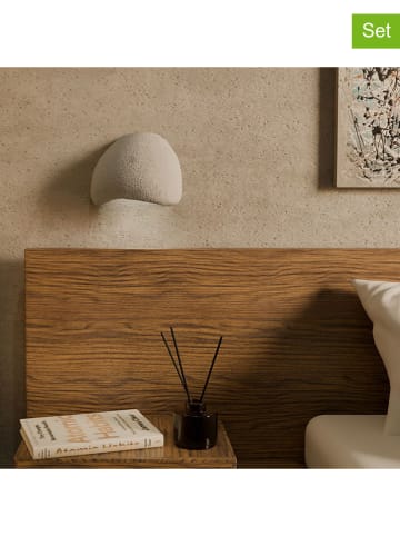 Opviq 2-delige set: wandlampen lichtgrijs - (B)26 x (H)23 cm
