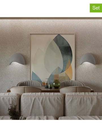 Opviq Lampy ścienne (2 szt.) w kolorze jasnoszarym - 35 x 24 cm