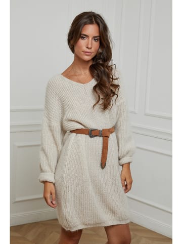 L'armoire de Suzette Sukienka dzianinowa w kolorze beżowym